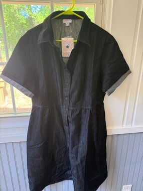 LuLaRoe Black and Gray Denim-Style Top
